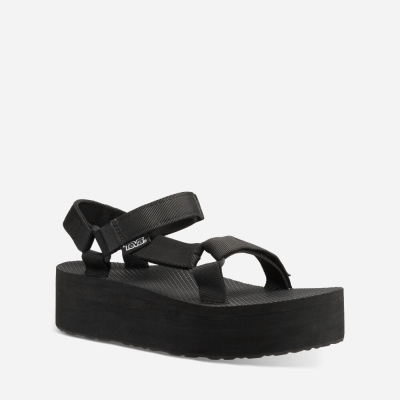 Teva Flatform Universal - Women's Teva Sandals - Black | India (RPOL49107)